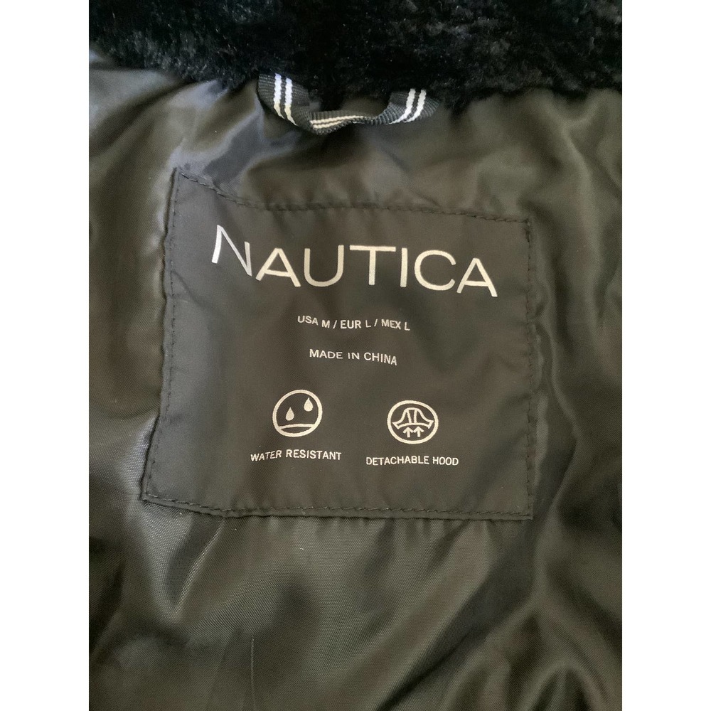NAUTICA WATER RESISTANT BLACK  QUILTED PUFFER JACKET M - Picture 7 of 10